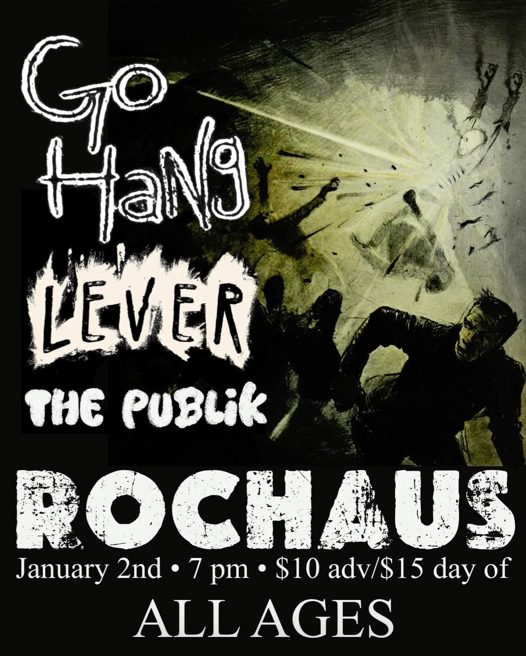 Rookies Rochaus rock punk show featuring live bands on stage