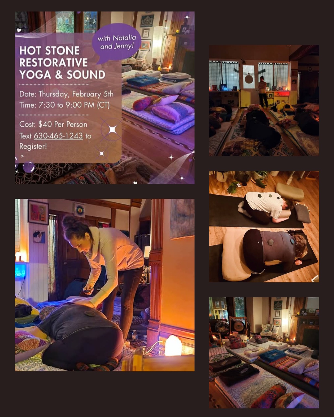 HOT STONE RESTORATIVE YOGA AND SOUND HEALING!!