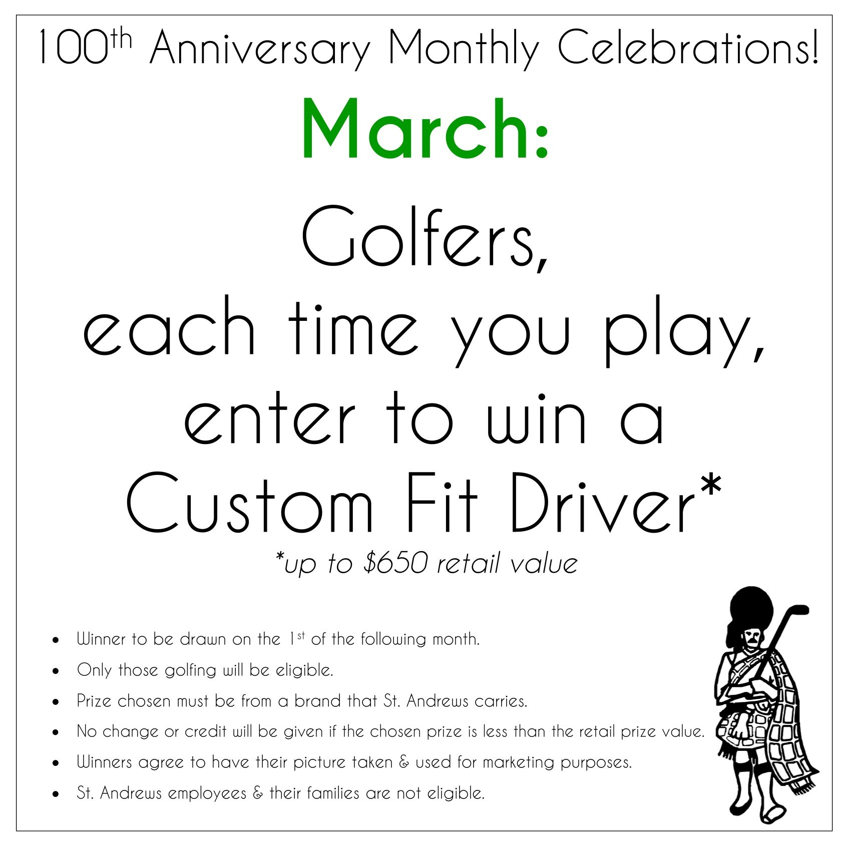 100th Anniversary March Giveaway